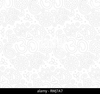 Vettore boho seamless texture di Paisley per schede, tessuto e design - lo yoga e zen tema decorazione Illustrazione Vettoriale