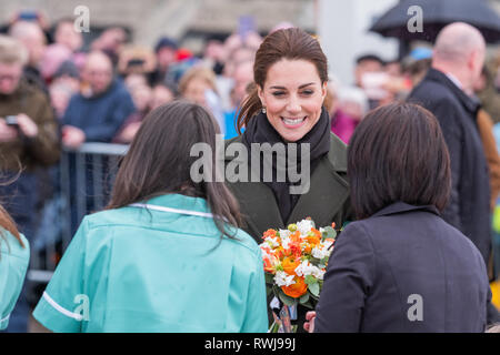 Blackpool, Lancashire, Regno Unito. 6 Mar 2019. Il Duca e la Duchessa di Cambridge, il principe William e Kate Middleton visitare Blackpool Tower mercoledì 6 marzo 2019 come parte di un tour della città sul mare. Credito: Christopher Middleton/Alamy Live News Foto Stock
