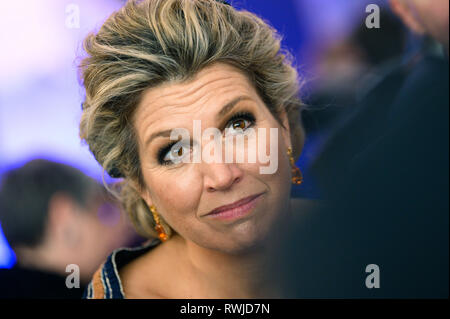 Bremen, Germania. 06 Mar, 2019. La Regina olandese Maxima sulla sua visita a Brema. Credito: Mohssen Assanimoghaddam/dpa/Alamy Live News Foto Stock