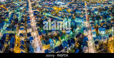 Reykjavik al crepuscolo, Islanda Foto Stock