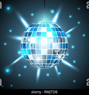 Palla da discoteca parte di sfondo e clubbing. Illustrazione Vettoriale