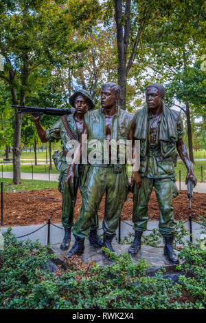 Statua di tre soldati, Vietnam Veterans Memorial; Washington, Stati Uniti d'America Foto Stock