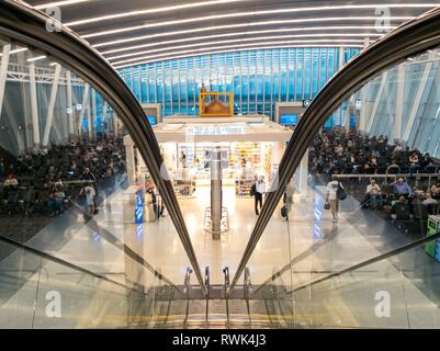 Area di attesa di Charlotte Douglas International Airport Foto Stock