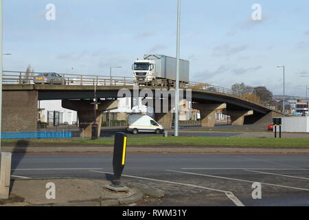 Perry Barr flyover, Birmingham, Inghilterra, Regno Unito. Visto nel febbraio 2019, il flyover è stato ora demolito. Foto Stock