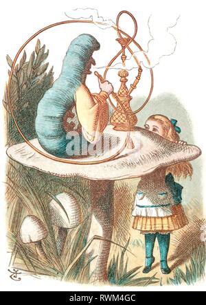 Alice nel Paese delle Meraviglie illustrazione da Sir John Tenniel Foto Stock
