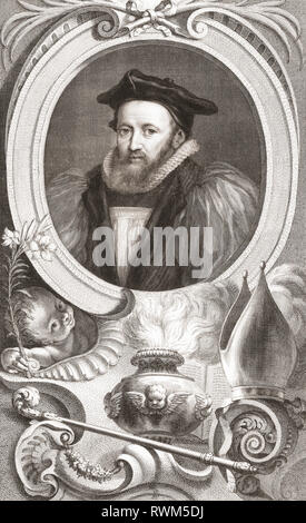 George Abate, 1562 - 1633. Arcivescovo di Canterbury. Dal 1813 edizione di capi di illustri personalità della Gran Bretagna, inciso dal sig. Houbraken e il sig. Vertue con la loro vita e caratteri. Foto Stock