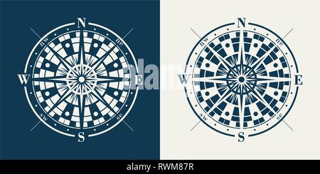 Set di compass rose o rose del vento Illustrazione Vettoriale