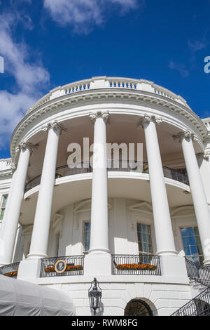 Portico SUD, casa bianca; Washington, Stati Uniti d'America Foto Stock