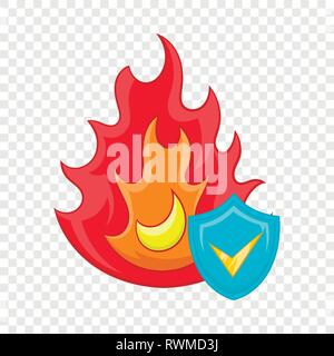 Fire e sky blue shield con icona di spunta Illustrazione Vettoriale