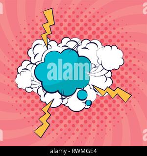 Dream cloud con fumo pop art style illustrazione vettoriale design Illustrazione Vettoriale