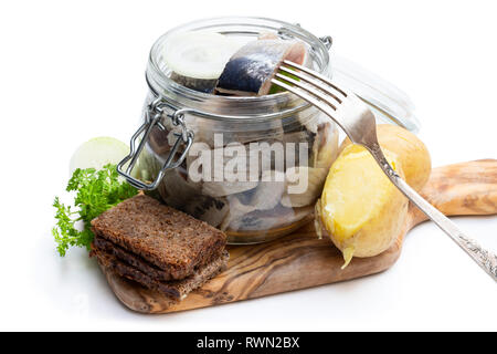 Le aringhe marinate rotoli con verdura Foto Stock