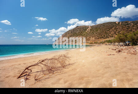 Bella spiaggia di Milos, Cicladi Grecia. Foto Stock