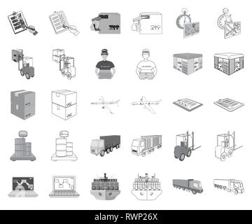 Contabilità,aereo,bar,azienda,cargo,karting,codice,raccolta,computer,contenitore,controllo, corriere, gru,consegna,design,documento,attrezzature,carrello,merci,alaggio,icona,immagine,isolato,vista isometrica,elementi,sollevamento,logistica,manutenzione,contrassegno,monocromatico, delineano,nota,Pittura,pizza,Road,scale,mare,servizio,impostare,spedizioni,segno,il simbolo,trasporto,trasporto,carrello,fatturato,vettore,magazzino deposito,,lettera di vettura,pesatura vettori vettore , Illustrazione Vettoriale