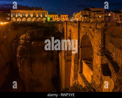 Ponte Puente Nuevo; Ronda, Spagna Foto Stock