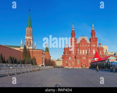 Nikolskaya torre del Cremlino di Mosca e la storia dello Stato museo, piazza Rossa di Mosca, Russia Foto Stock