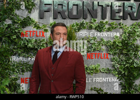 Madrid, Spagna. 06 Mar, 2019. Noi attore Ben Affleck pone come egli arriva per la prima assoluta di "Triplice Frontiera' a Callao cinema di Madrid. Credito: Jorge Sanz/Pacific Press/Alamy Live News Foto Stock