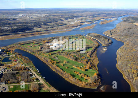 Antenna, Macdonald Isola, Athabasca River, Fort McMurray, Alberta Foto Stock