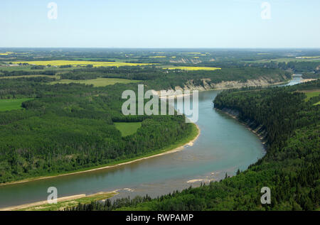 Antenna, North Saskatchewan River a Strawberry Creek, Alberta Foto Stock