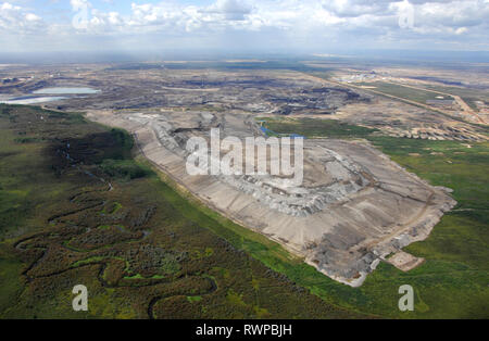 Antenna, Shell Albian Sands oil sands project Fort MacKay, Alberta Foto Stock