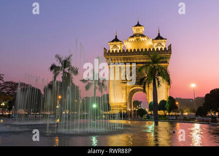 Patuxai Monumento della Vittoria Vientiane Laos Foto Stock