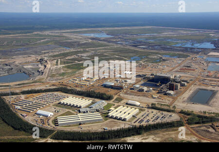 Antenna, Shell Albian Sands Fort MacKay, Alberta Foto Stock