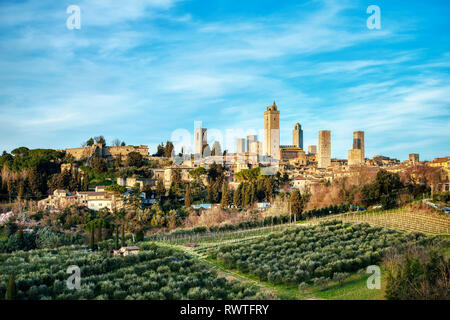 San Gimignano. città medievale in Toscana Italia. Chiamate Manhattan del medioevo Foto Stock