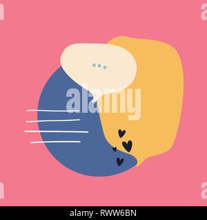 Colorati disegnati a mano modello cuore il messaggio di amore Illustrazione Vettoriale