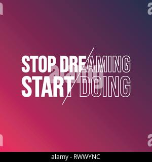 Smettere di sognare, iniziare facendo. preventivo di successo con background moderno illustrazione vettoriale Illustrazione Vettoriale