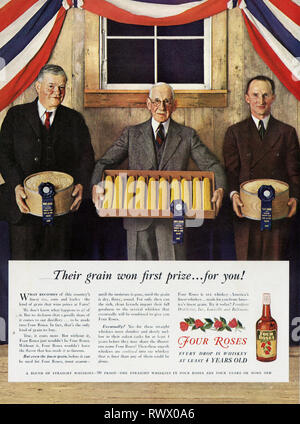 1930 USA Four Roses Magazine annuncio pubblicitario Foto Stock