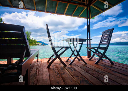 Homestay Yenkoranu a Pulau Kri Raja Ampat, Indonesia Foto Stock