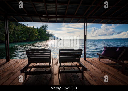 Homestay Yenkoranu a Pulau Kri Raja Ampat, Indonesia Foto Stock