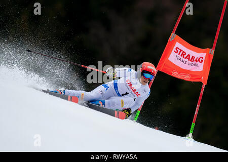 Spindleruv Mlyn, Repubblica Ceca. 08 Mar, 2019. L'Italia Federica Brignone compete in Coppa del Mondo di Sci Alpino (evento femminile slalom gigante) in Spindleruv Mlyn, Repubblica Ceca, 8 marzo 2019. Credito: Radek Petrasek/CTK foto/Alamy Live News Foto Stock