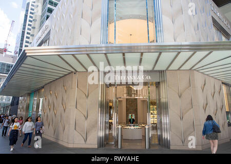 Sydney, Australia. 8 Mar 2019. 8 Mar, 2019. In precedenza questa settimana Tiffany's ha aperto le sue porte a un nuovo flagship store a Sydney per Pitt Street. Credito: martin berry/Alamy Live News Foto Stock