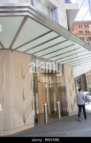 Sydney, Australia. 8 Mar 2019. In precedenza questa settimana Tiffany's ha aperto le sue porte a un nuovo flagship store a Sydney per Pitt Street. Credito: martin berry/Alamy Live News Foto Stock