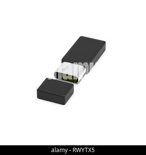 Il 3D rendering di USB4 cavo isolato su sfondo bianco Foto Stock