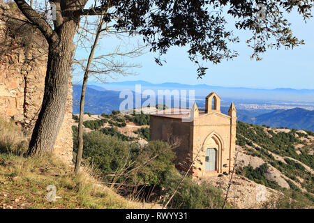 Saint Joan Cappella, montagna di Montserrat, Catalogna, Spagna Foto Stock