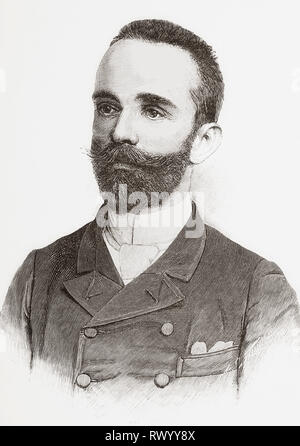 Bernardino Luis Machado Guimaraes, 1851 - 1944. Politico portoghese figura, il terzo e ottavo Presidente del Portogallo. Da La Ilustracion Artistica, pubblicato 1887. Foto Stock