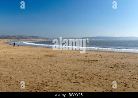 Inverno, Newton Beach, Porthcawl, Galles. Foto Stock