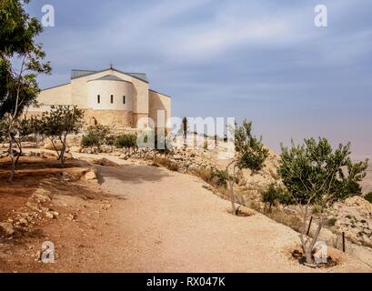 Memoriale di Mosè, Monte Nebo e Madaba Governatorato, Giordania, Asia Foto Stock