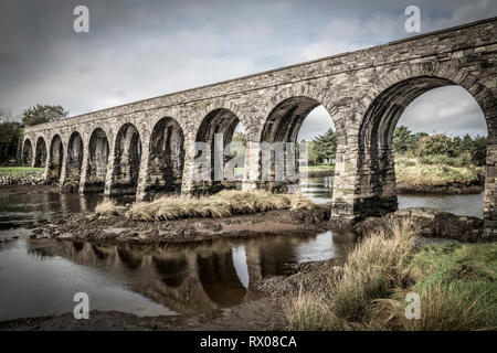 Treno il viadotto in Ballydehob, West Cork, Irlanda Foto Stock