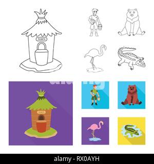 Finestra,zookeeper,bear,flamingo,coccodrillo,contatore,l'uomo,marrone,rosa,alligator,servizio,lavoratore,carino,AFRICA,ticket,keeper,sonno,divertente,booth,benna,russia,bird,jungle,Office,arnese,grandi,sud,verde,BOX,vestiti,natura,divertente,fauna,entertainment,zoo,parco,safari,animale,forest,flora,impostare,vettore,icona,immagine,isolato,raccolta,design,l'elemento,graphic,segno vettori vettore , Illustrazione Vettoriale