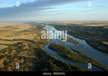 Antenna, North Saskatchewan River, a sud di Fielding, Saskatchewan Foto Stock