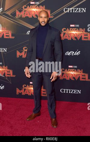 Henry Simmons frequentando il "capitano Marvel' premiere mondiale a El Captian Theatre il 4 marzo 2019 a Los Angeles, California. Foto Stock