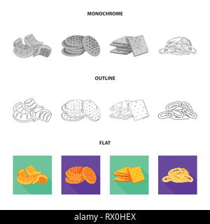 Chip,biscotto,onion,snack,cracker,l'anello,potato,pane,texture,fry,salato,croccante,pretzel,cookie,Cracker,square,piastra,wrap,croccante,round,,vegetale puff,top,dolci,cena,bianco,colazione,picnic,Oktoberfest,bar,parte,cottura,cibo,croccante,cotto,sapore,product, menu, impostare,vettore,icona,immagine,isolato,raccolta,design,l'elemento,graphic,segno vettori vettore , Illustrazione Vettoriale