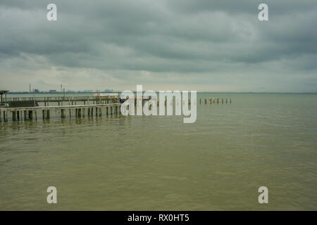 Tanjung Piai,, l'estremo sud del continente asiatico, Ponziano, Malaysia Foto Stock