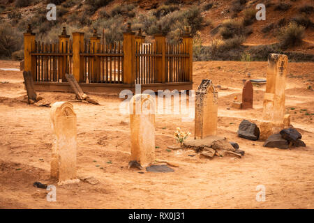 Lapidi del cimitero di Grafton, Grafton città fantasma, USA Utah Foto Stock