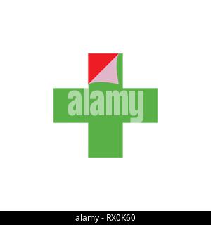 Plus scaglie di medici design logo vector Illustrazione Vettoriale