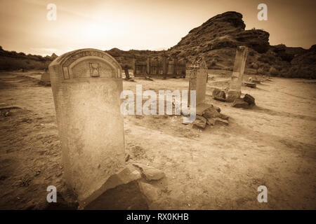 Lapidi del cimitero di Grafton, Grafton città fantasma, USA Utah Foto Stock