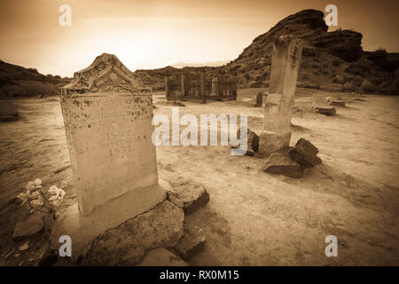 Lapidi del cimitero di Grafton, Grafton città fantasma, USA Utah Foto Stock