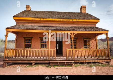 Alonzo Russell adobe house (presenti nel film "Butch Cassidy e Sundance Kid'), Grafton città fantasma, USA Utah Foto Stock